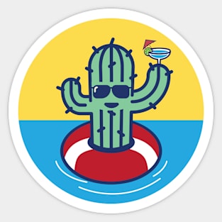 Cactus on vacation Sticker